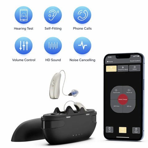 LumiCharge™️ V4: App Controlled/Hands Free Calling Rechargeable Hearing Aids